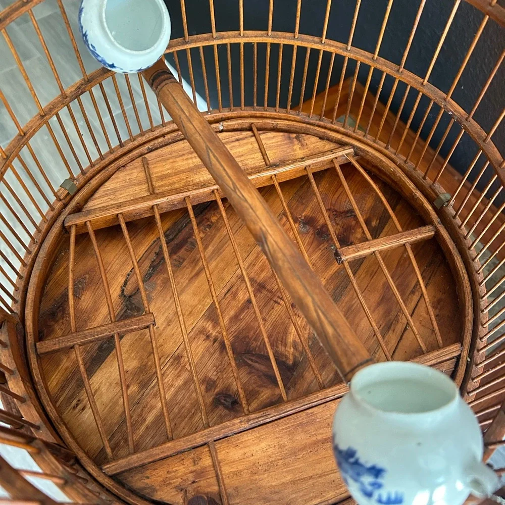 Bamboo birdcage, authentic $325 on Etsy